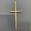 Vintage 14K Yellow Gold Modernist/Brutalist Architectural Cross Pendant