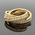 Trinity Diamond Eternity Rolling Band Ring 18k Yellow Gold, 2.21ctw