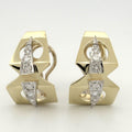 Mid-Century Atomic 14k Diamond Demi-Hoops