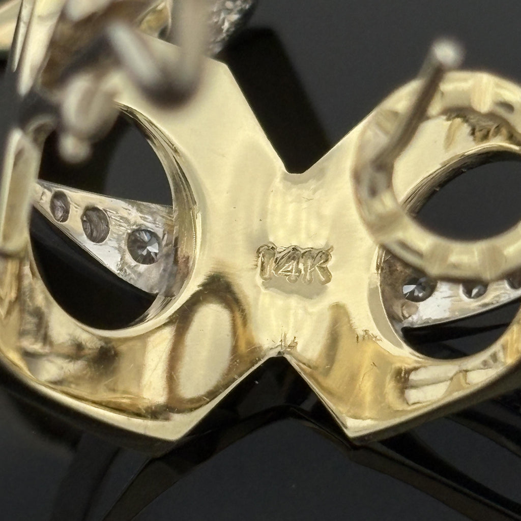 Mid-Century Atomic 14k Diamond Demi-Hoops