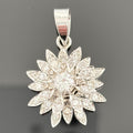 Vintage 14K White Gold Diamond Starburst Flower Pendant, 0.97ctw, Circa 1960s