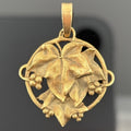 Antique French 18K Gold Ivy Leaf Pendant, Belle Époque, Early 20th Century