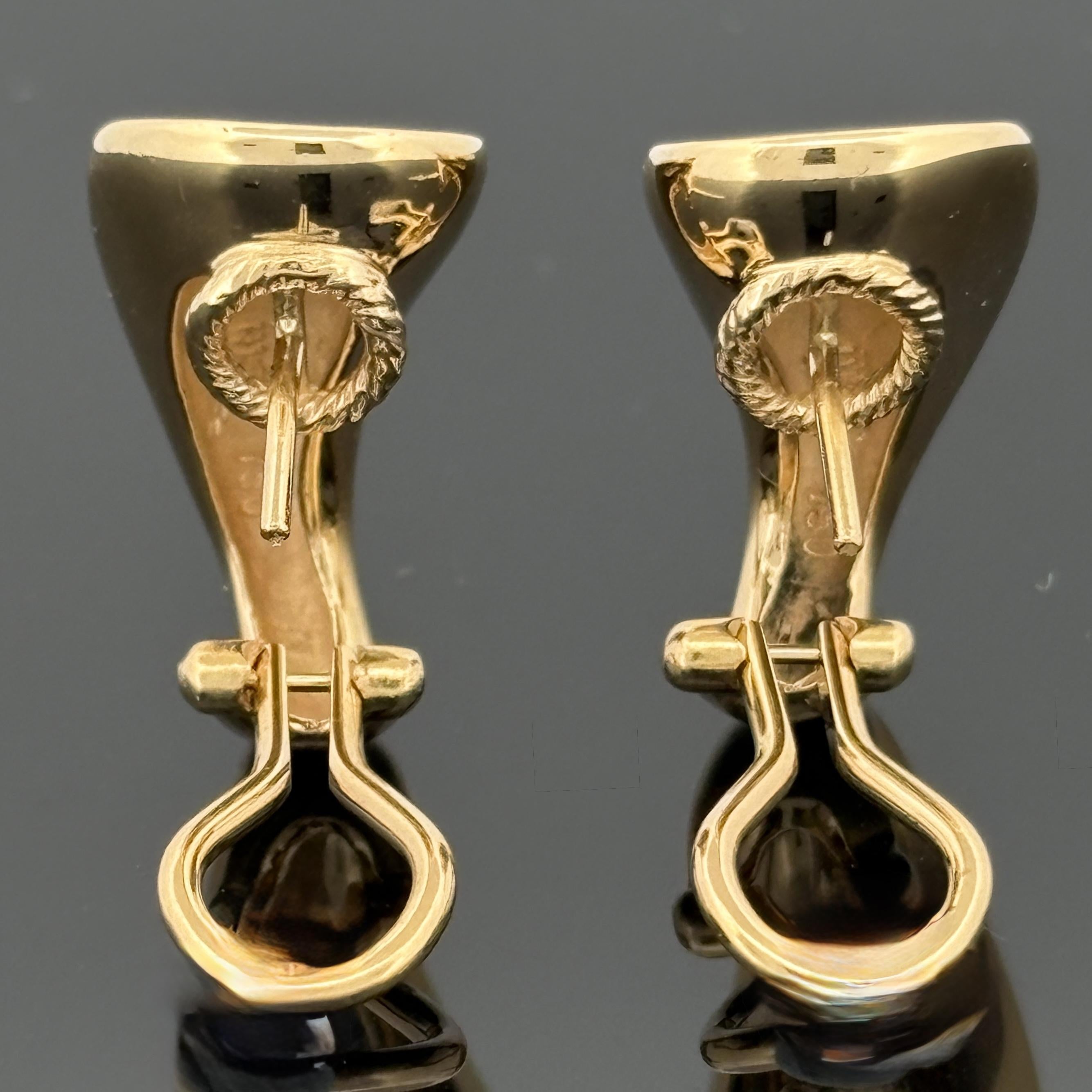 Pavé Diamond J Hoop Earrings 18k Yellow Gold, 0.68ctw F/VVS-VS Diamonds