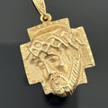 Vintage Brutalist 14K Gold Christ's Passion Cross Pendant, ca. 1970