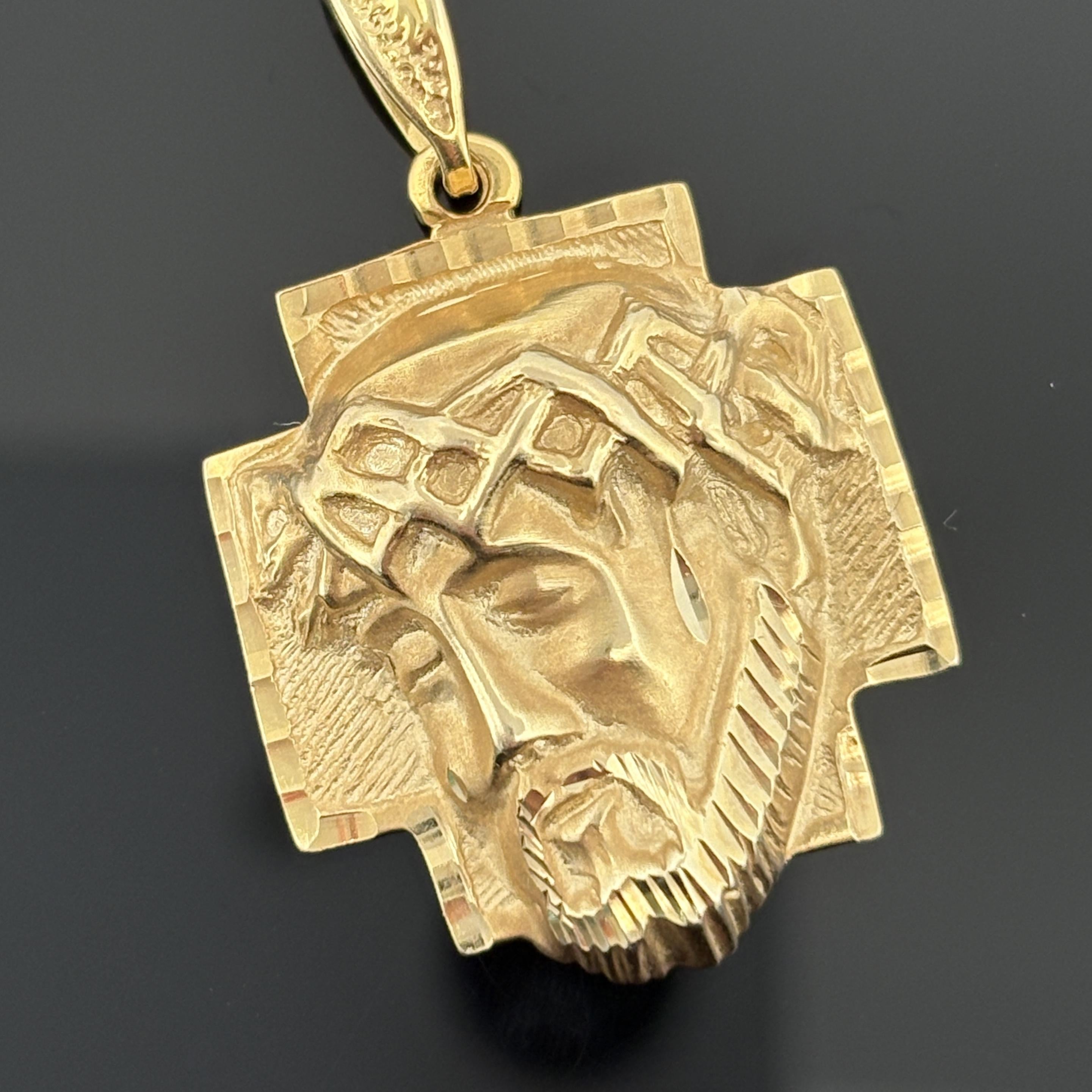 Vintage Brutalist 14K Gold Christ's Passion Cross Pendant, ca. 1970