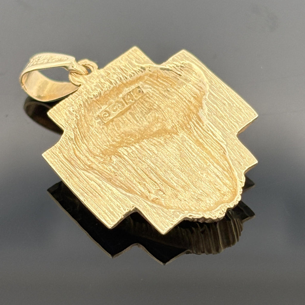 Vintage Brutalist 14K Gold Christ's Passion Cross Pendant, ca. 1970