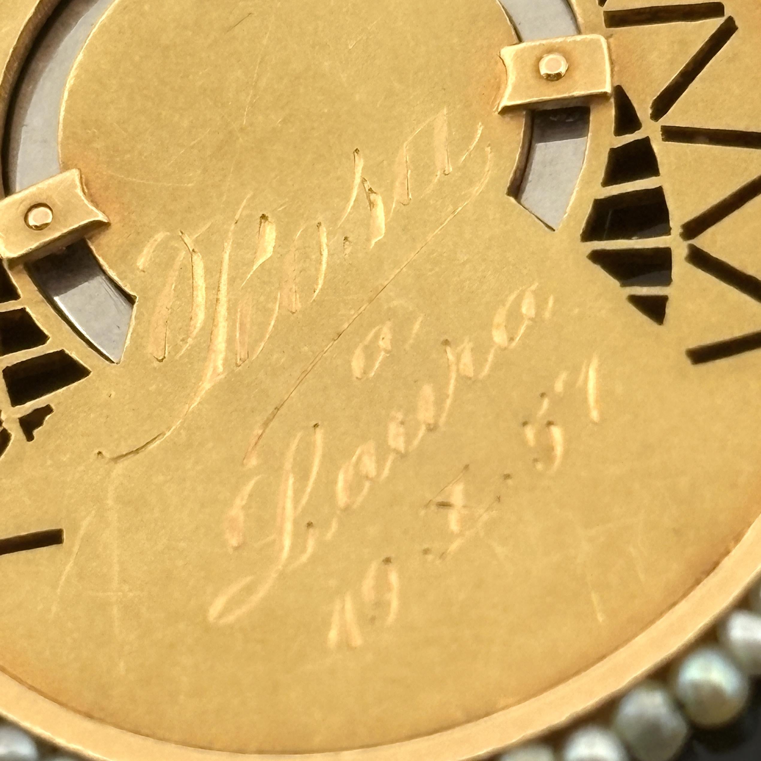Vintage St. Thérèse of Lisieux 18K Solid Gold Medal, Diamond Halo & Seed Pearls