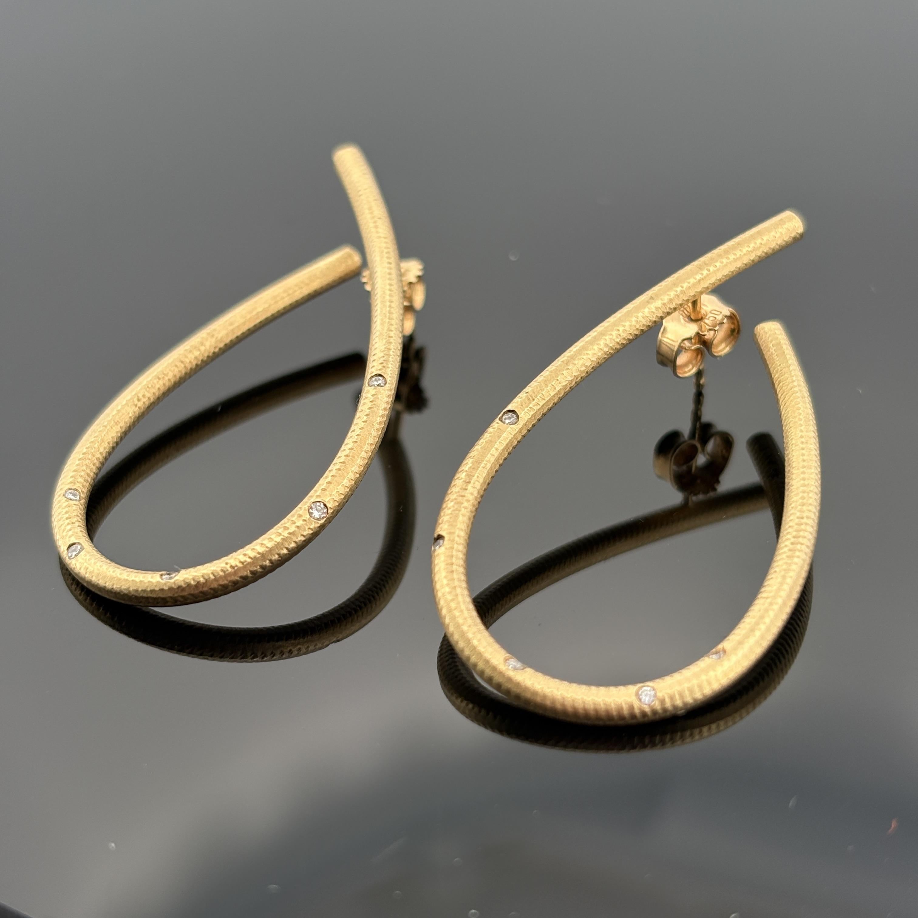 Dulong Kharisma Teardrop Hoop Earrings, 18K Gold with Diamonds, Large