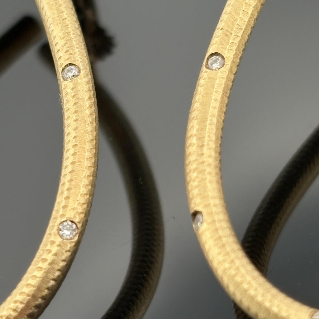 Dulong Kharisma Teardrop Hoop Earrings, 18K Gold with Diamonds, Large