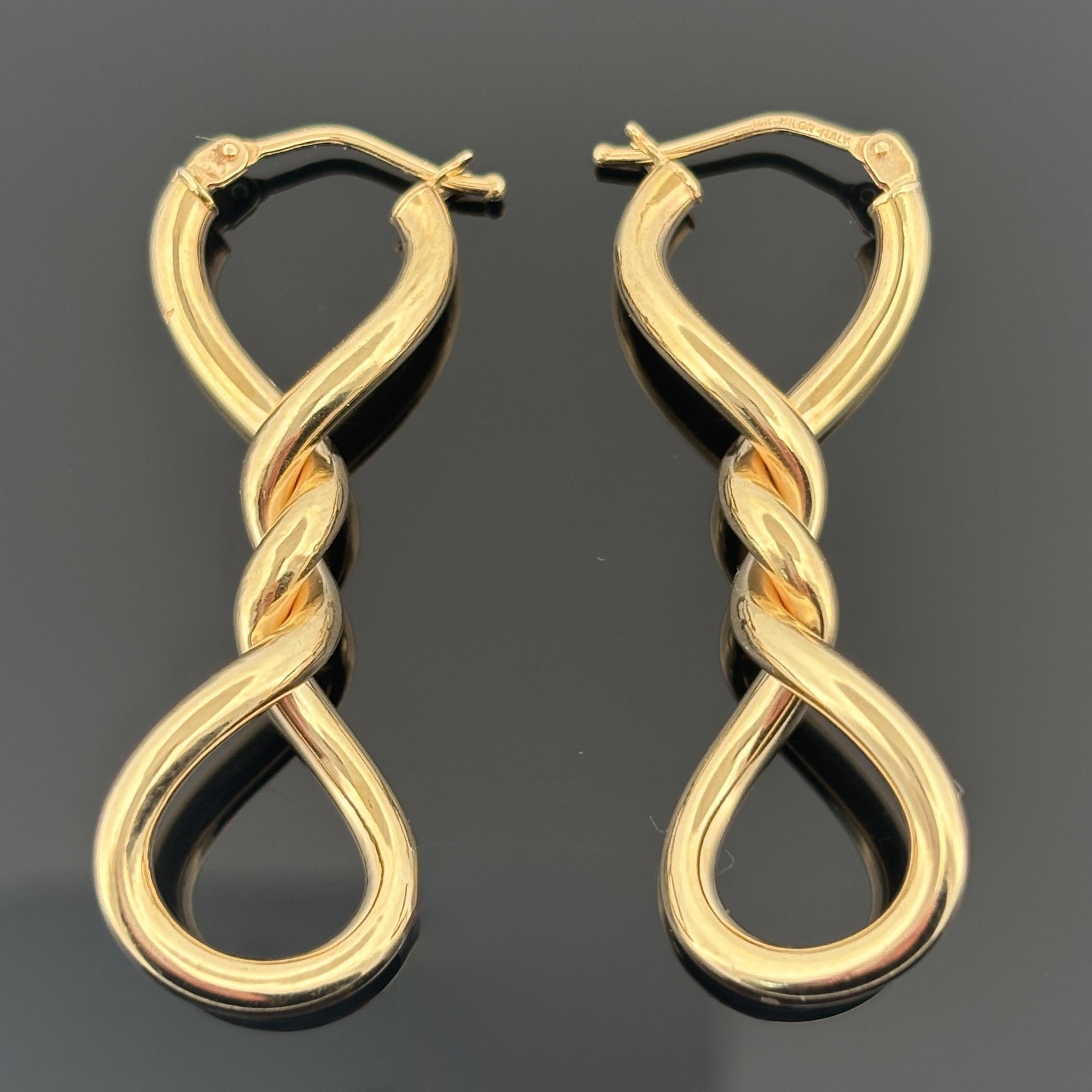 Milor Italy Twisted Hoop Earring 14k Yellow Gold