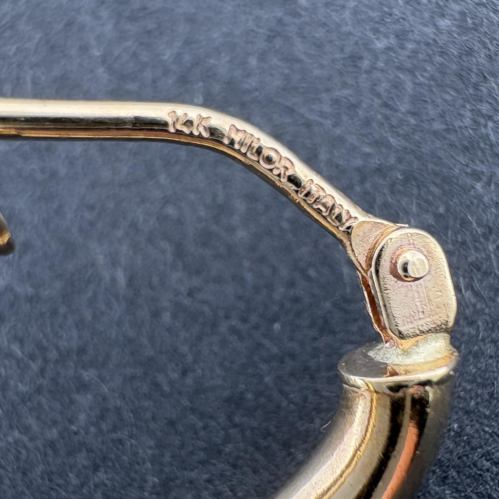 Milor Italy Twisted Hoop Earring 14k Yellow Gold