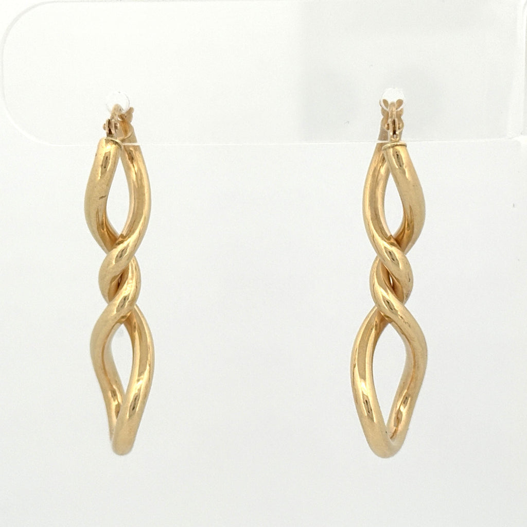 Milor Italy Twisted Hoop Earring 14k Yellow Gold