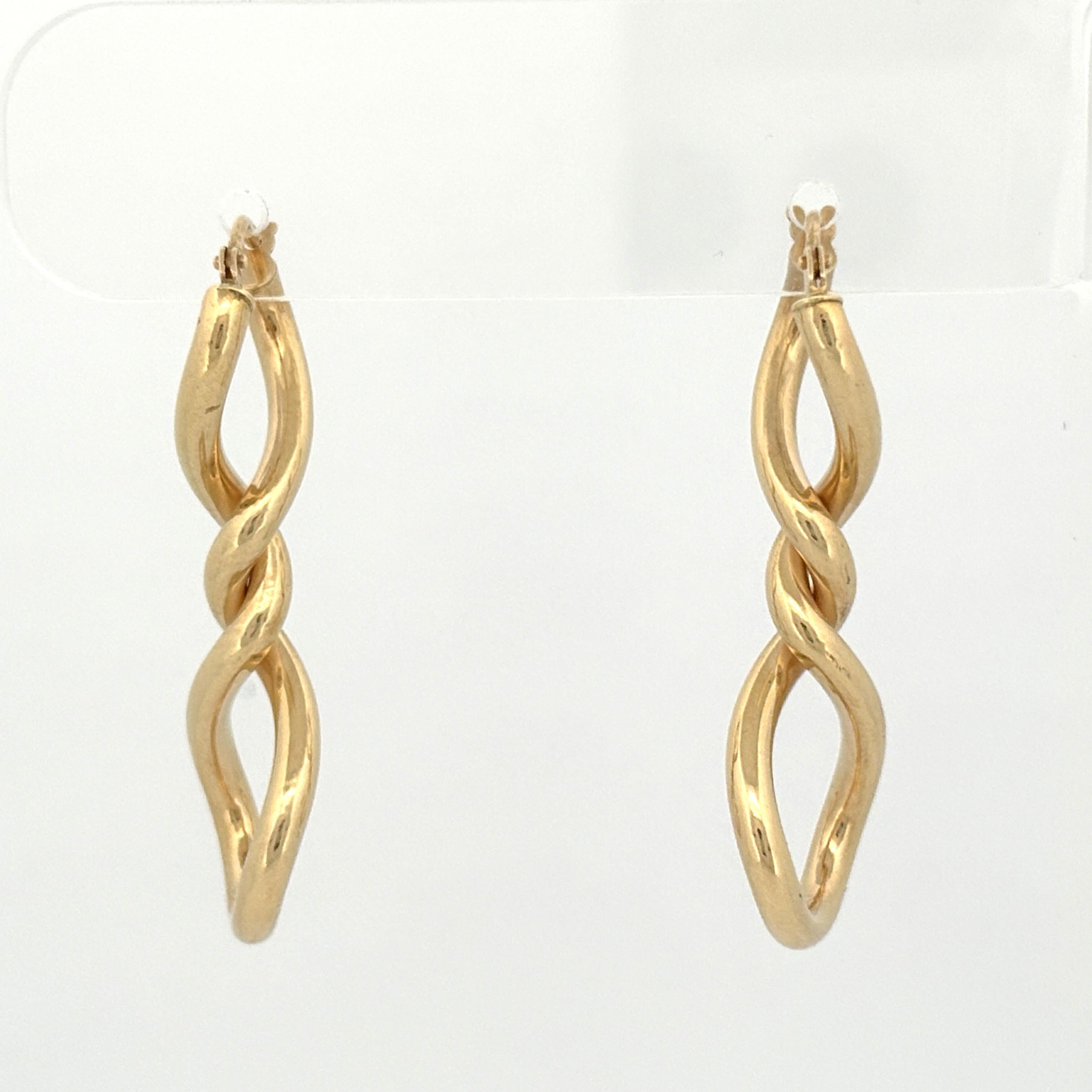 Milor Italy Twisted Hoop Earring 14k Yellow Gold