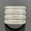EFFY Wide 7 Row Diamond Baguette Band 14k White Gold, Approx 2.14ctw