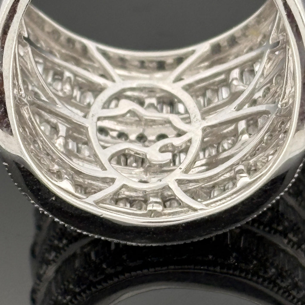 EFFY Wide 7 Row Diamond Baguette Band 14k White Gold, Approx 2.14ctw