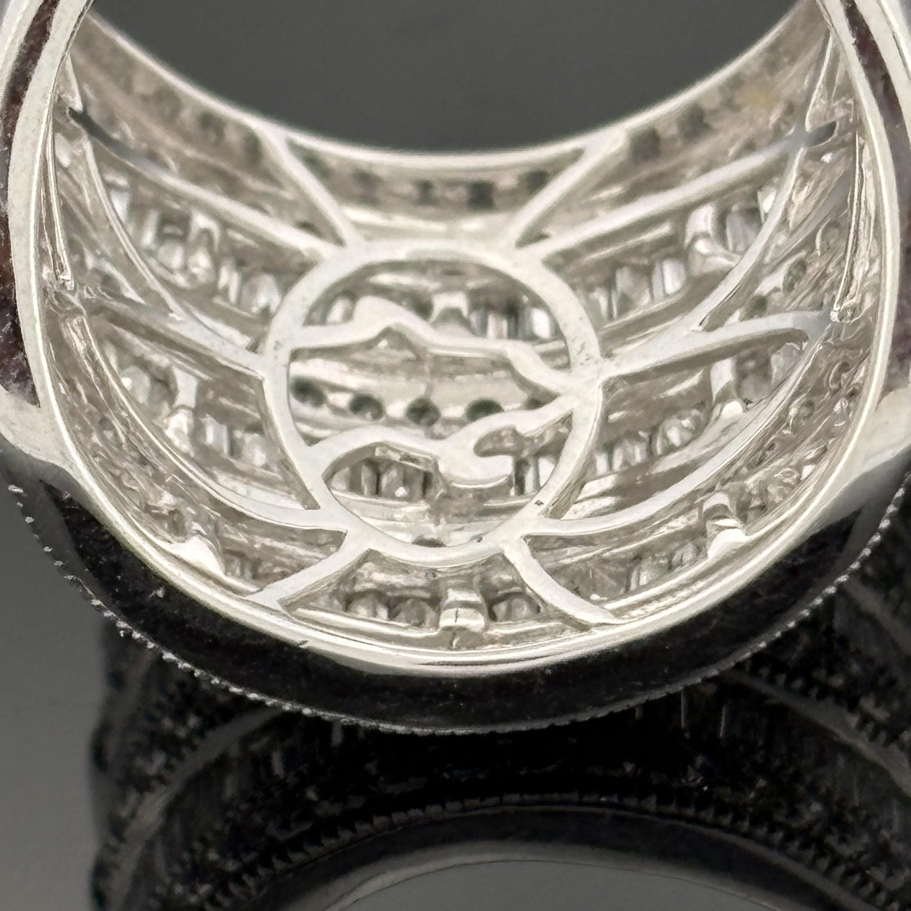 EFFY Wide 7 Row Diamond Baguette Band 14k White Gold, Approx 2.14ctw