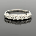 Vintage 1950s Mid-Century Platinum Diamond Band – Fishtail Set, 0.50ctw, Sz 7.25