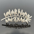 Antique Fern Spray Brooch, Platinum-Topped 18K Gold, Rose Cut Diamonds, Edwardia