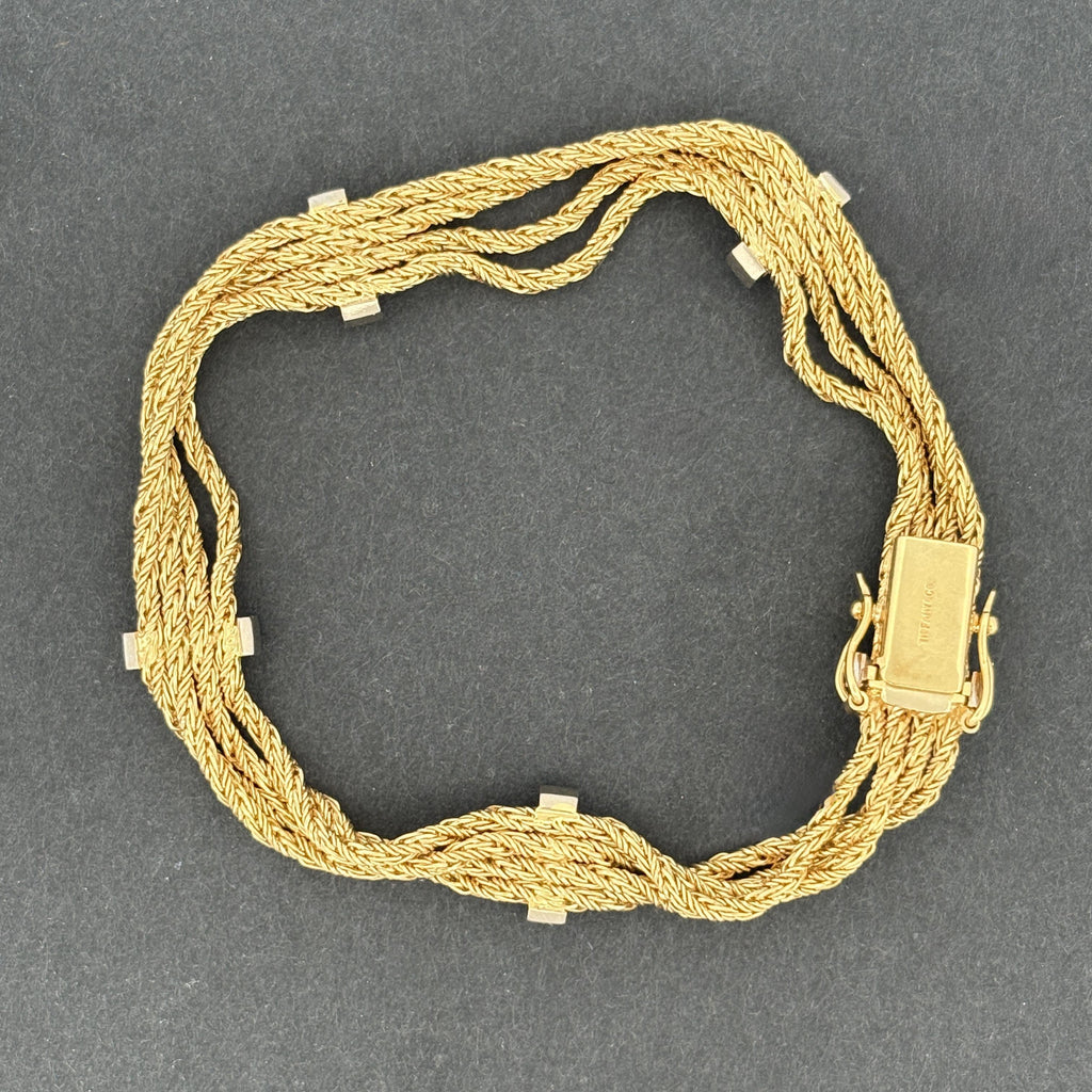 Vintage Tiffany & Co. 18K Gold, Platinum & Diamond Rope Bracelet, 1980s