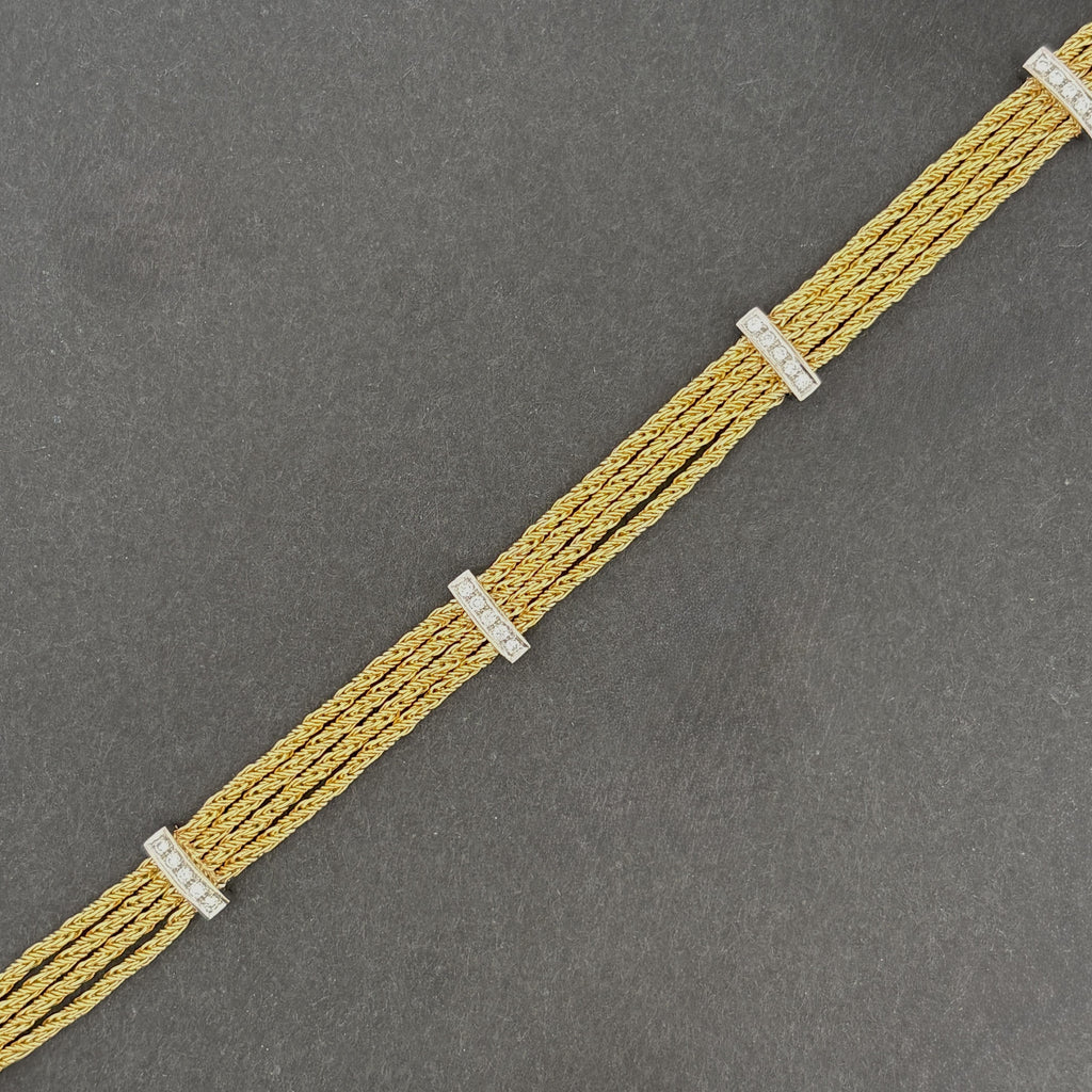 Vintage Tiffany & Co. 18K Gold, Platinum & Diamond Rope Bracelet, 1980s