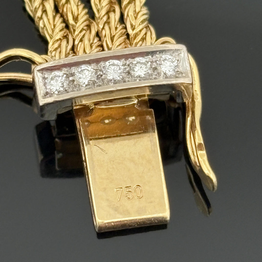 Vintage Tiffany & Co. 18K Gold, Platinum & Diamond Rope Bracelet, 1980s
