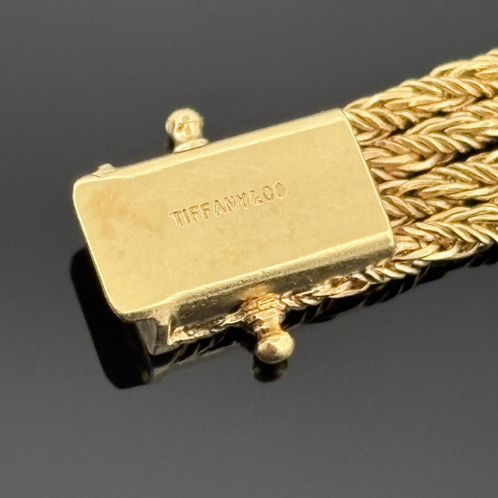 Vintage Tiffany & Co. 18K Gold, Platinum & Diamond Rope Bracelet, 1980s