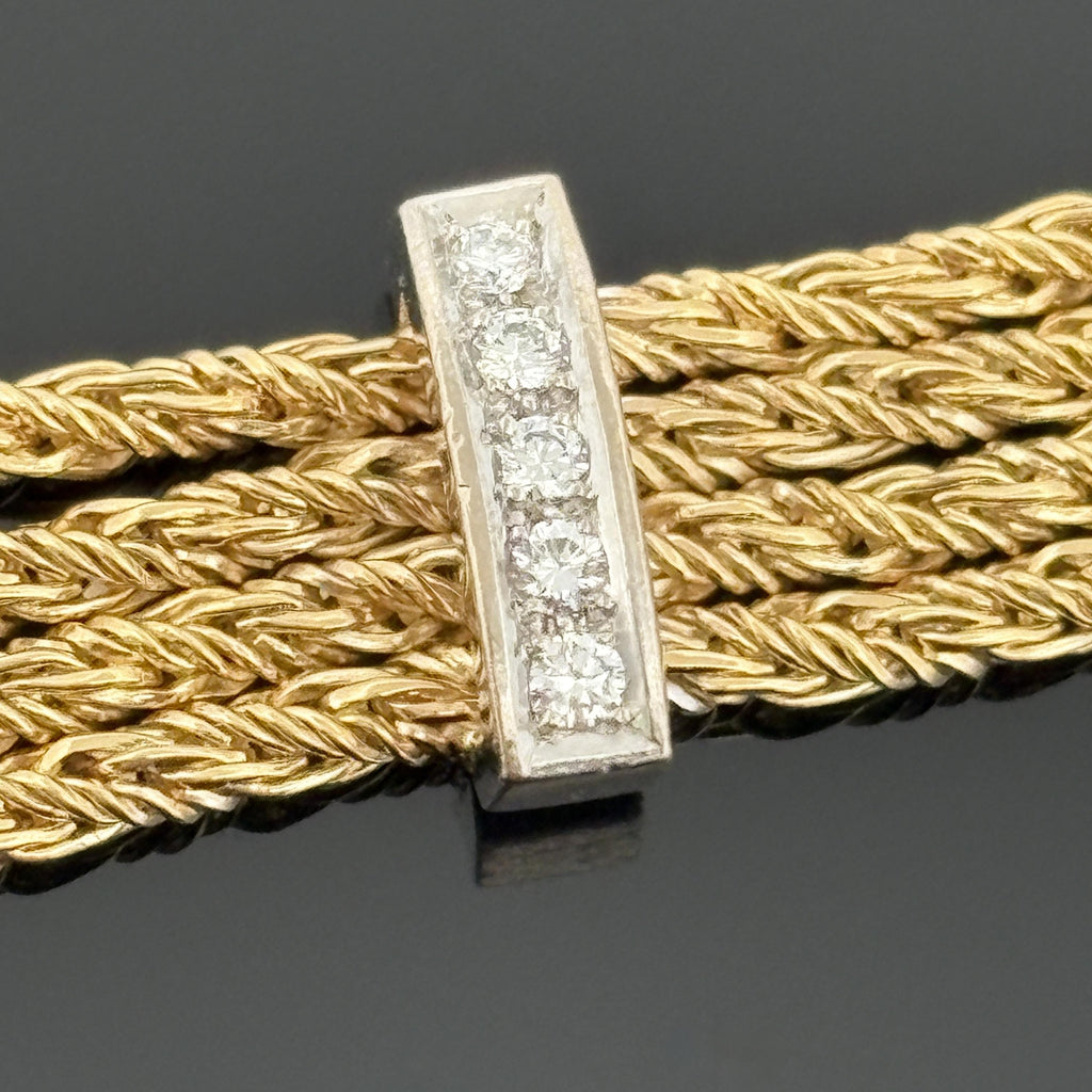 Vintage Tiffany & Co. 18K Gold, Platinum & Diamond Rope Bracelet, 1980s