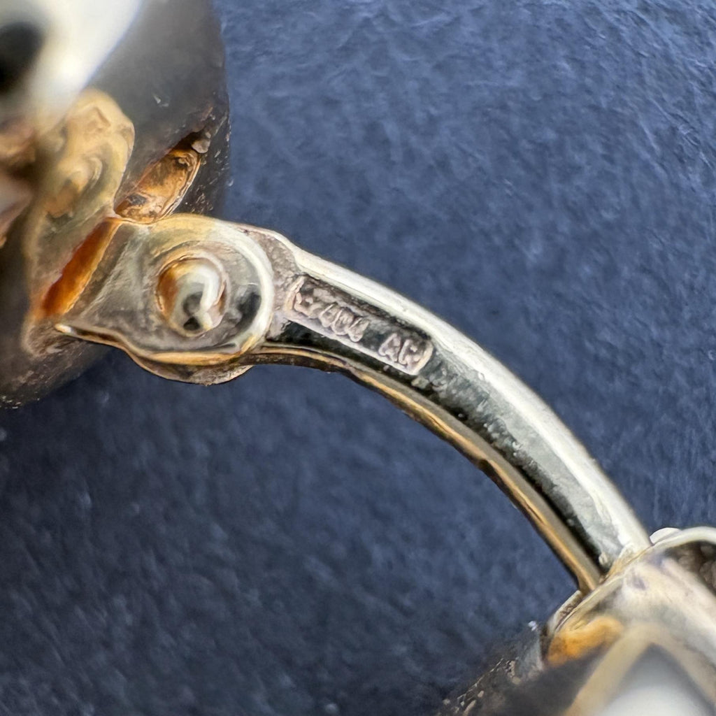 Vintage 18k Yellow Gold Large Curb Link Hoop Earrings by Il Gioiello