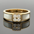 Mauboussin Diamond & Mother-of-Pearl Ring 18k Yellow Gold, French