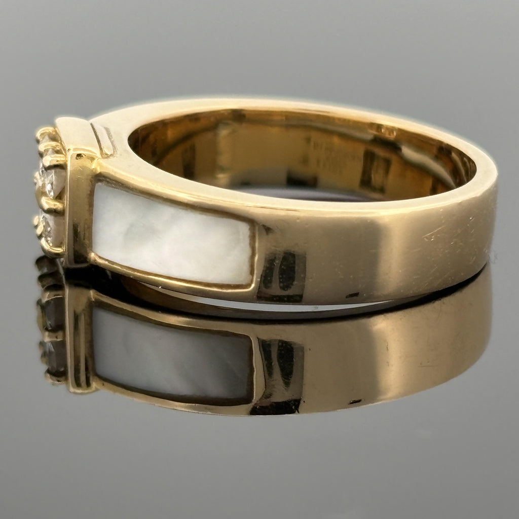Mauboussin Diamond & Mother-of-Pearl Ring 18k Yellow Gold, French