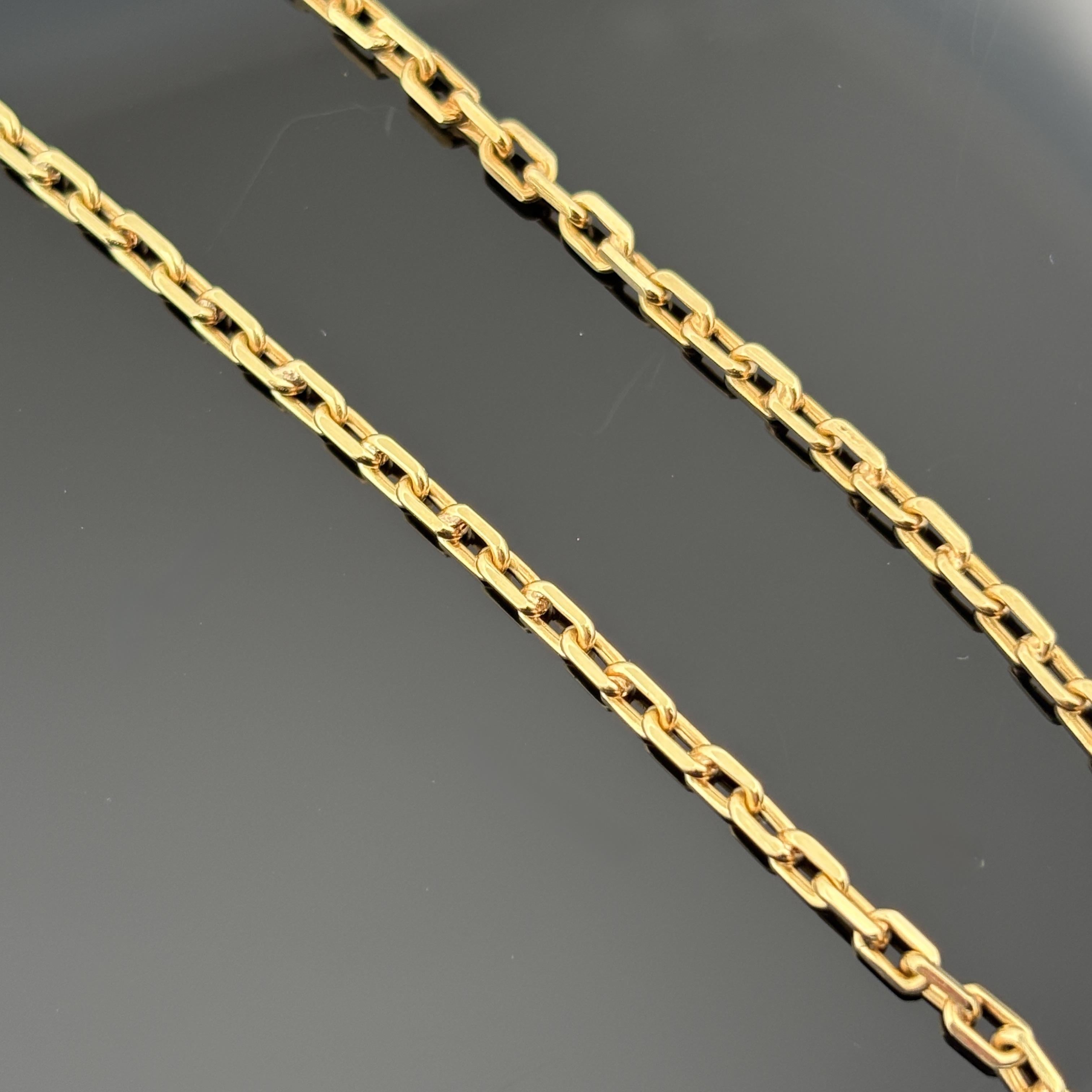 Vintage French Cable Link 18k Yellow Gold Chain, 2.5mm 16.25"