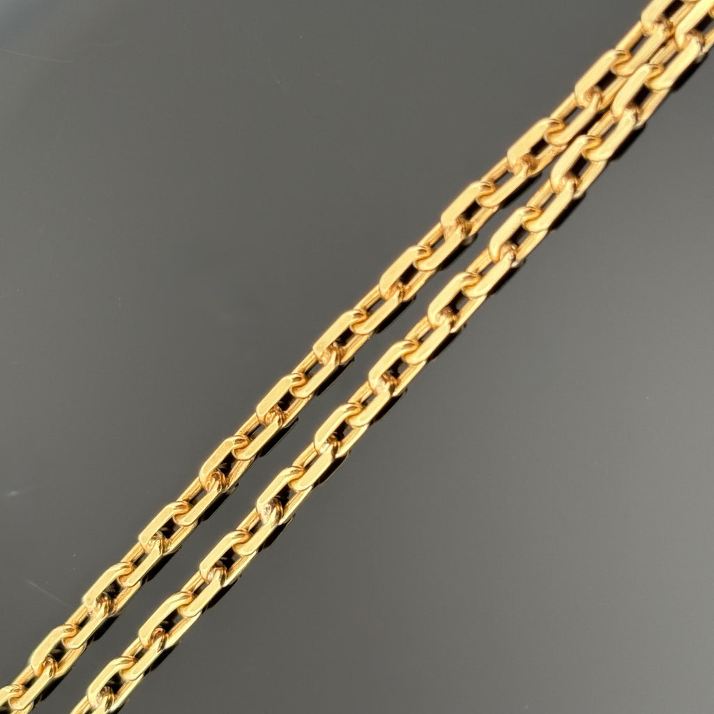 Vintage French Cable Link 18k Yellow Gold Chain, 2.5mm 16.25"