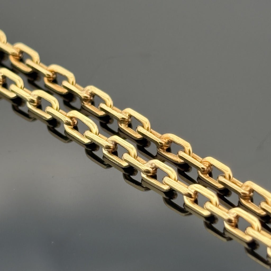 Vintage French Cable Link 18k Yellow Gold Chain, 2.5mm 16.25"