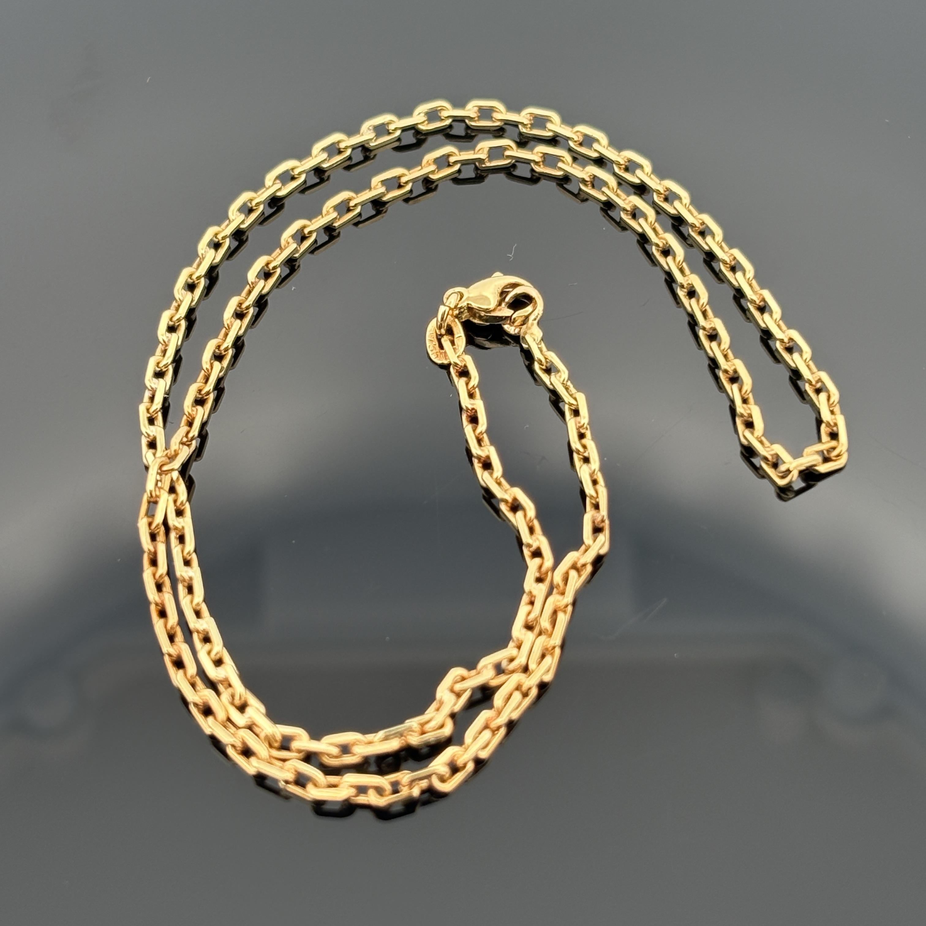 Vintage French Cable Link 18k Yellow Gold Chain, 2.5mm 16.25"