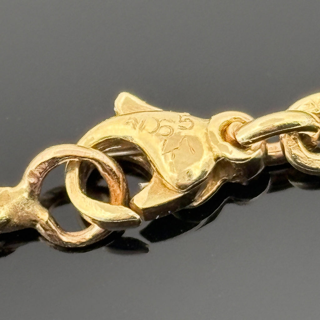Vintage French Cable Link 18k Yellow Gold Chain, 2.5mm 16.25"