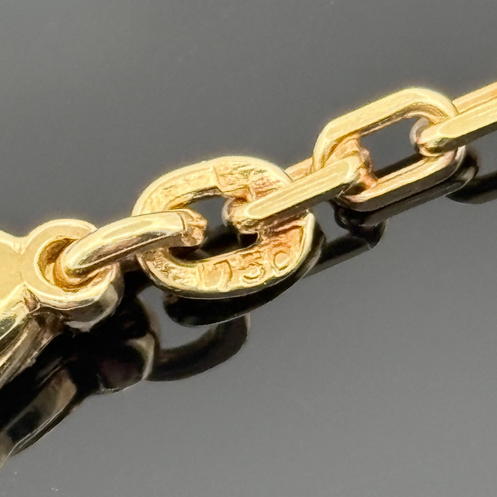 Vintage French Cable Link 18k Yellow Gold Chain, 2.5mm 16.25"