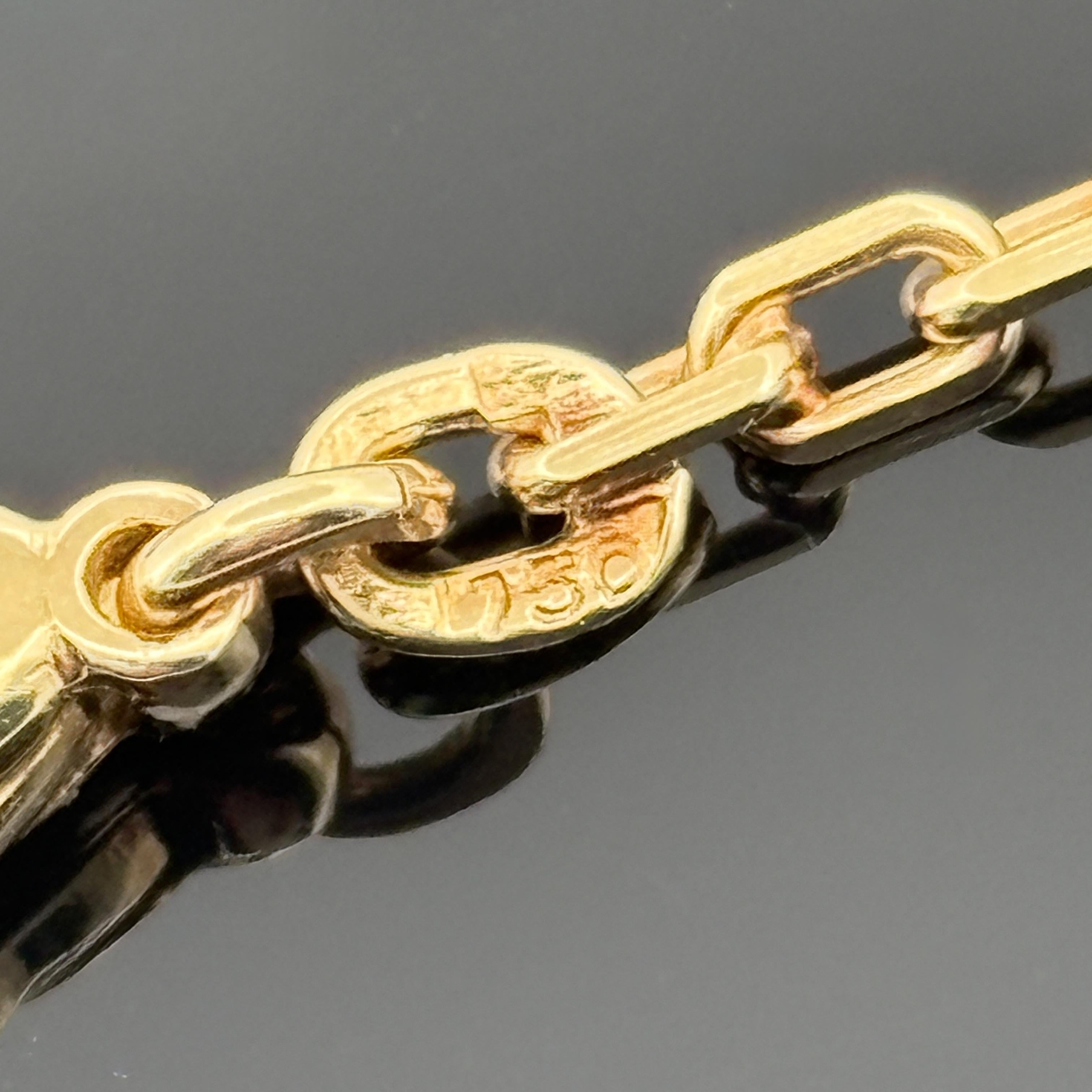 Vintage French Cable Link 18k Yellow Gold Chain, 2.5mm 16.25"