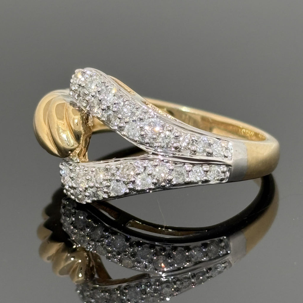 Vintage 90's Diamond Pavé Cable Buckle Ring ~0.76ctw