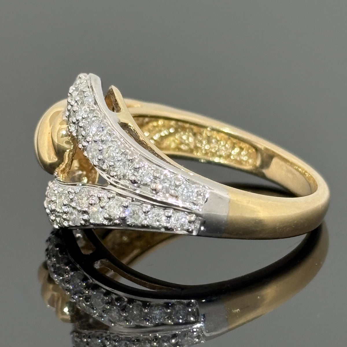 Vintage 90's Diamond Pavé Cable Buckle Ring ~0.76ctw