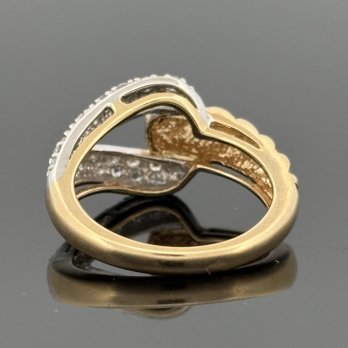 Vintage 90's Diamond Pavé Cable Buckle Ring ~0.76ctw