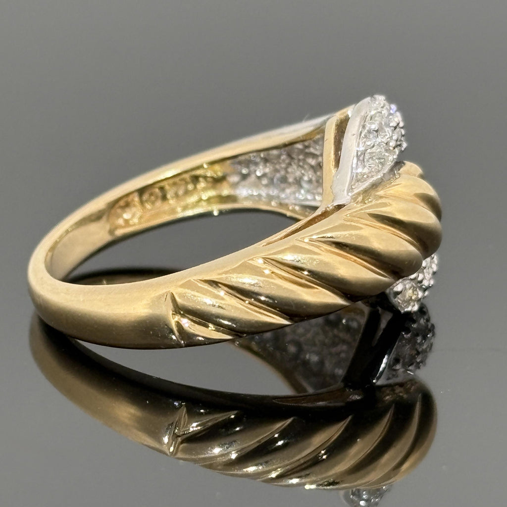 Vintage 90's Diamond Pavé Cable Buckle Ring ~0.76ctw