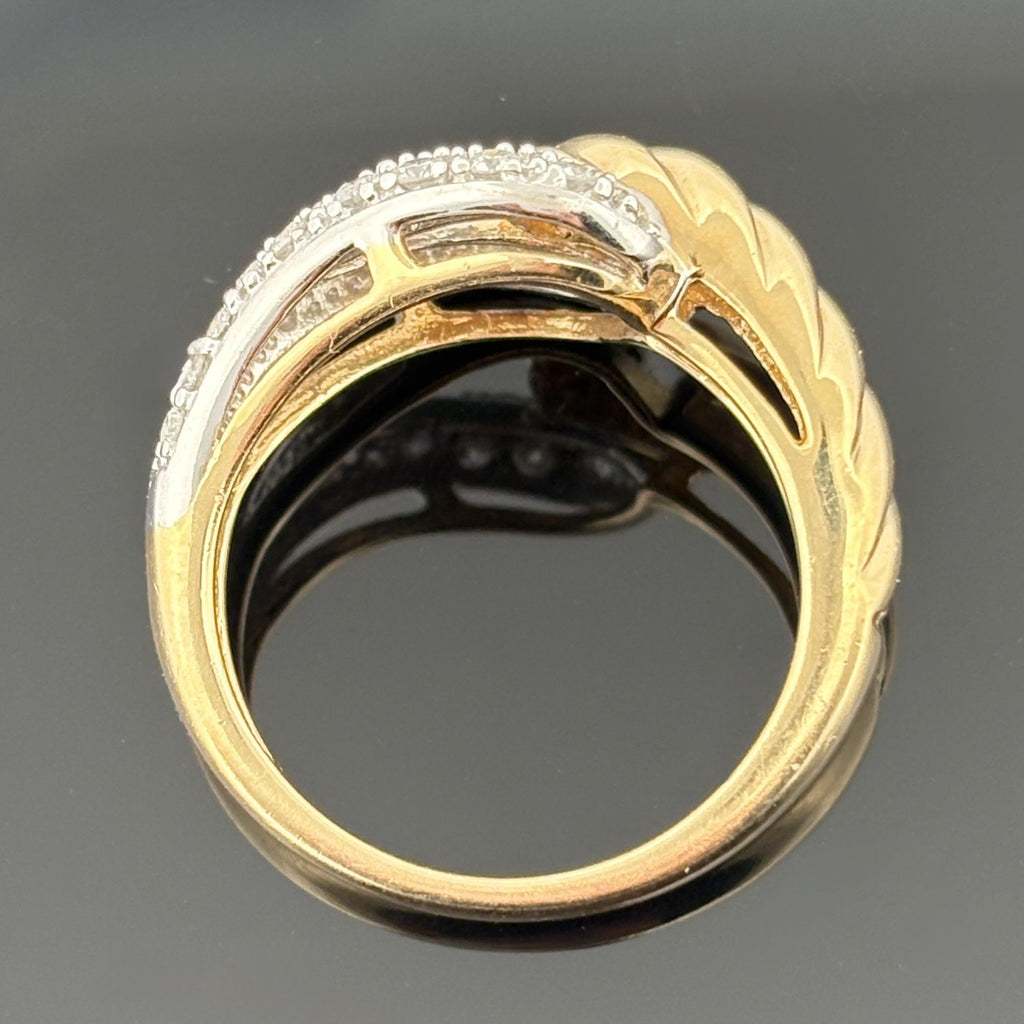 Vintage 90's Diamond Pavé Cable Buckle Ring ~0.76ctw