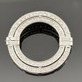 Vintage Mid-Century 14K White Gold Diamond Circle Brooch/Pendant ~1.73ctw
