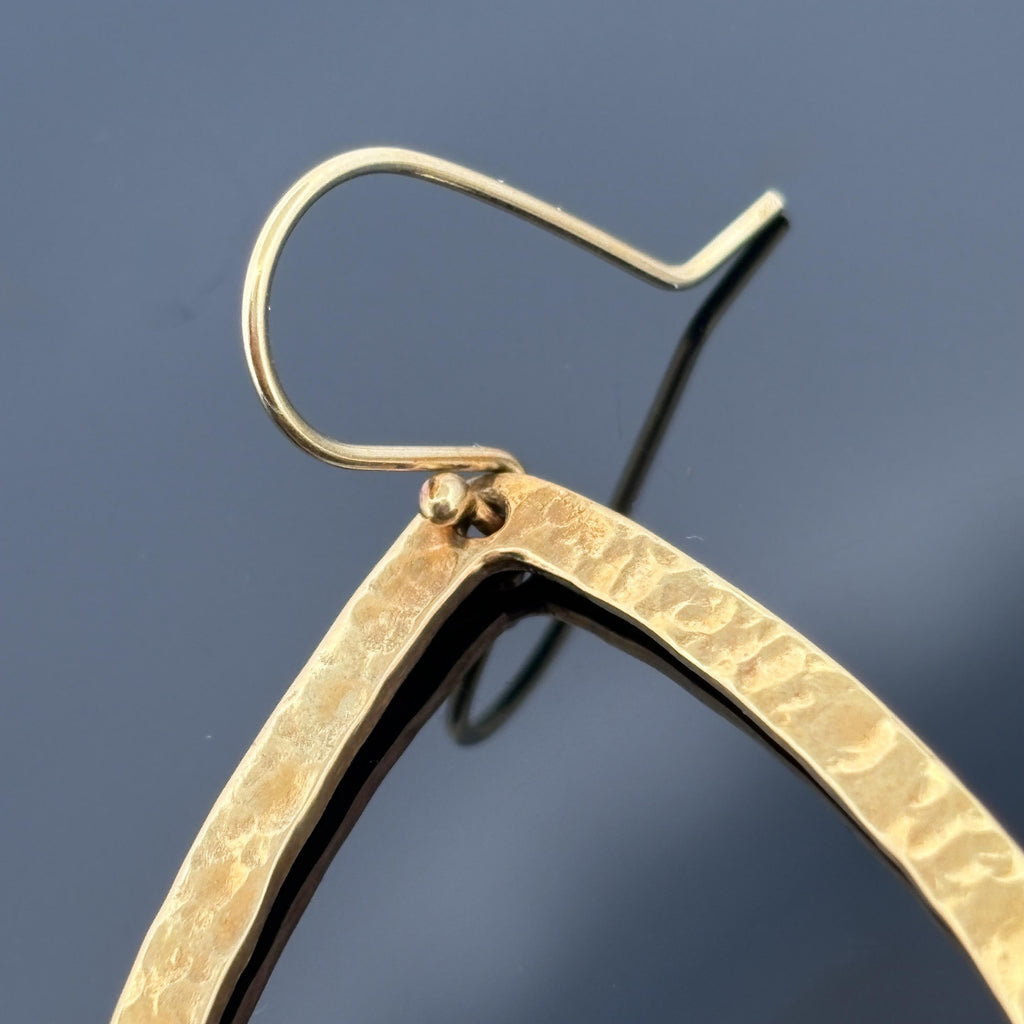 Ippolita Classico Large Open Teardrop Hammered Earrings, 18k Yellow Gold 9.9g