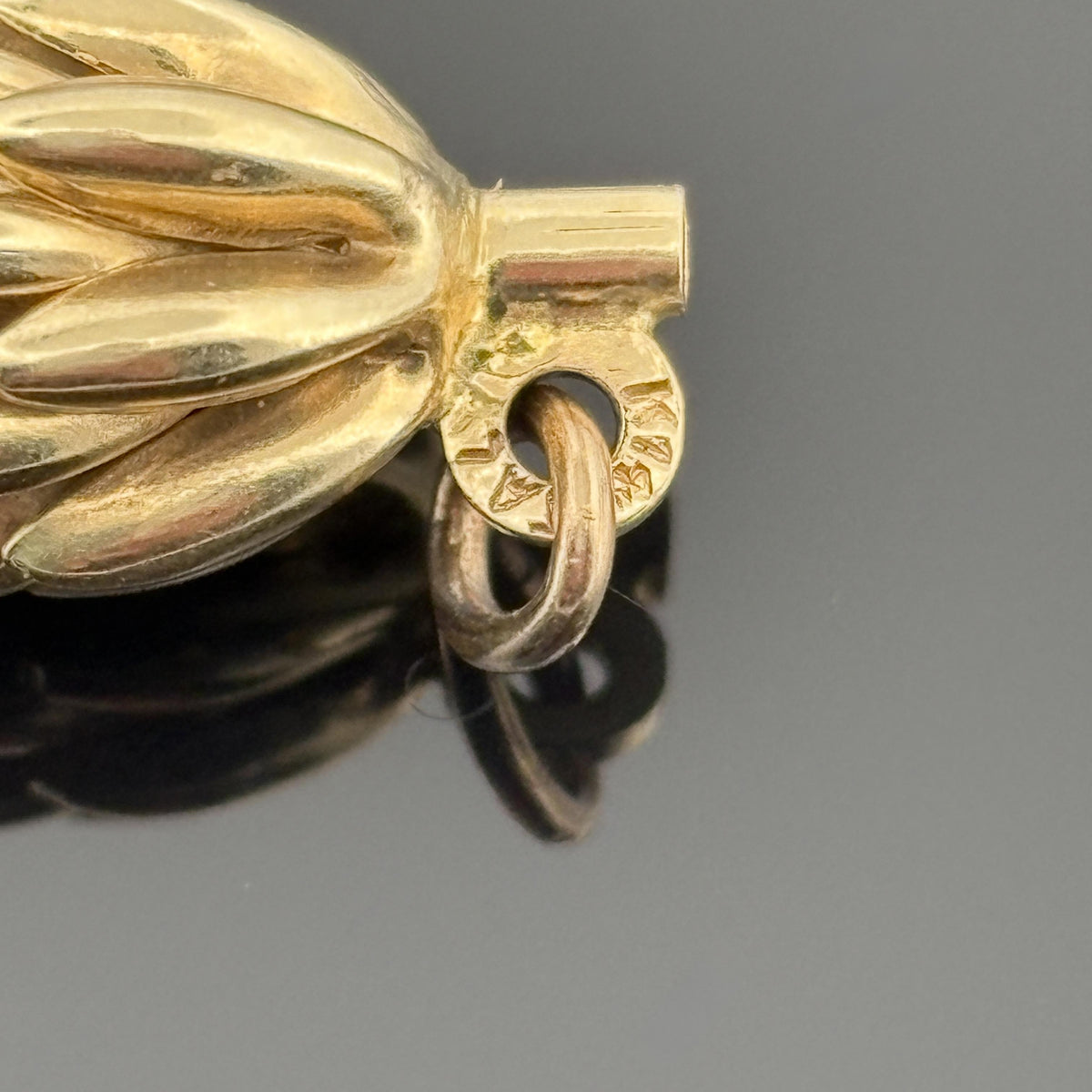 Vintage Italian 14K Yellow Gold Banana Bunch Charm Pendant, Late 1960's