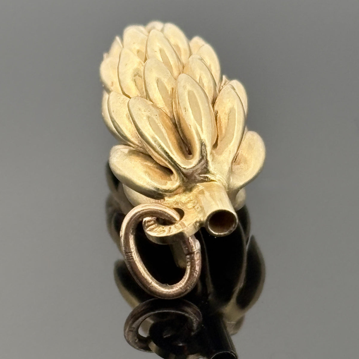 Vintage Italian 14K Yellow Gold Banana Bunch Charm Pendant, Late 1960's