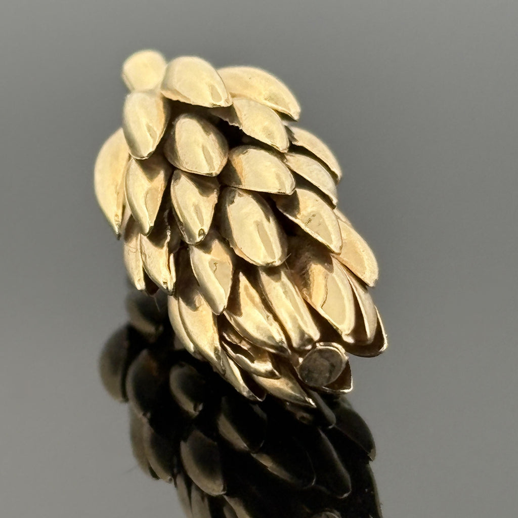 Vintage Italian 14K Yellow Gold Banana Bunch Charm Pendant, Late 1960's