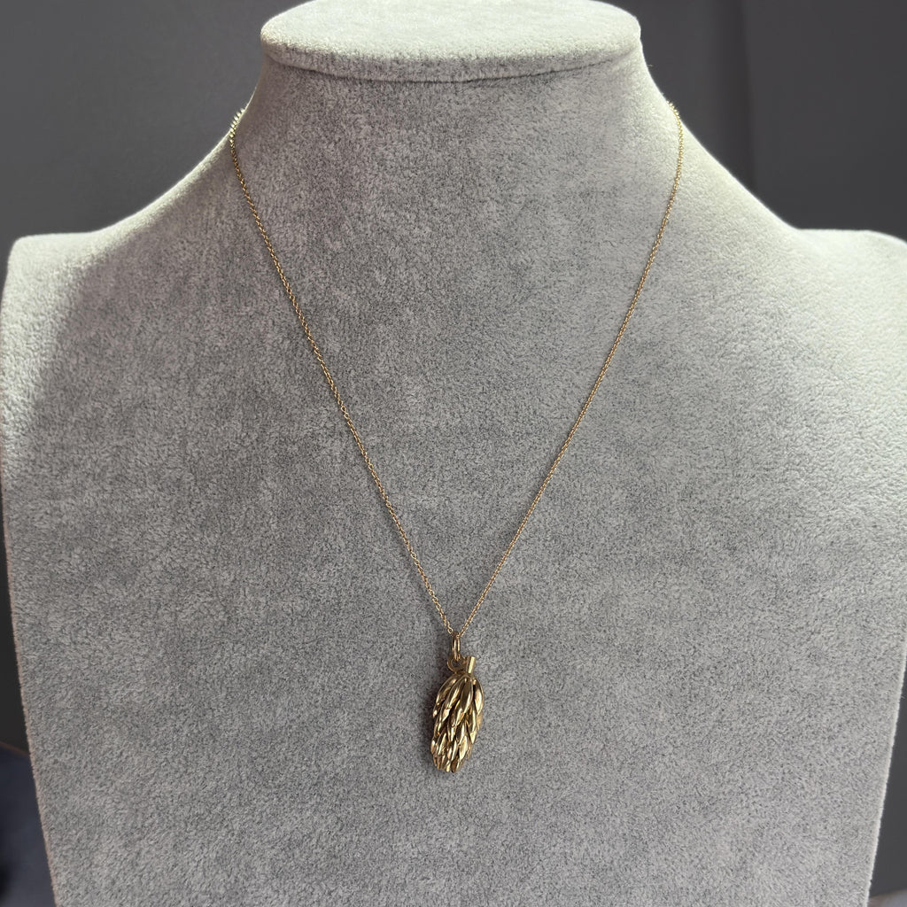 Vintage Italian 14K Yellow Gold Banana Bunch Charm Pendant, Late 1960's