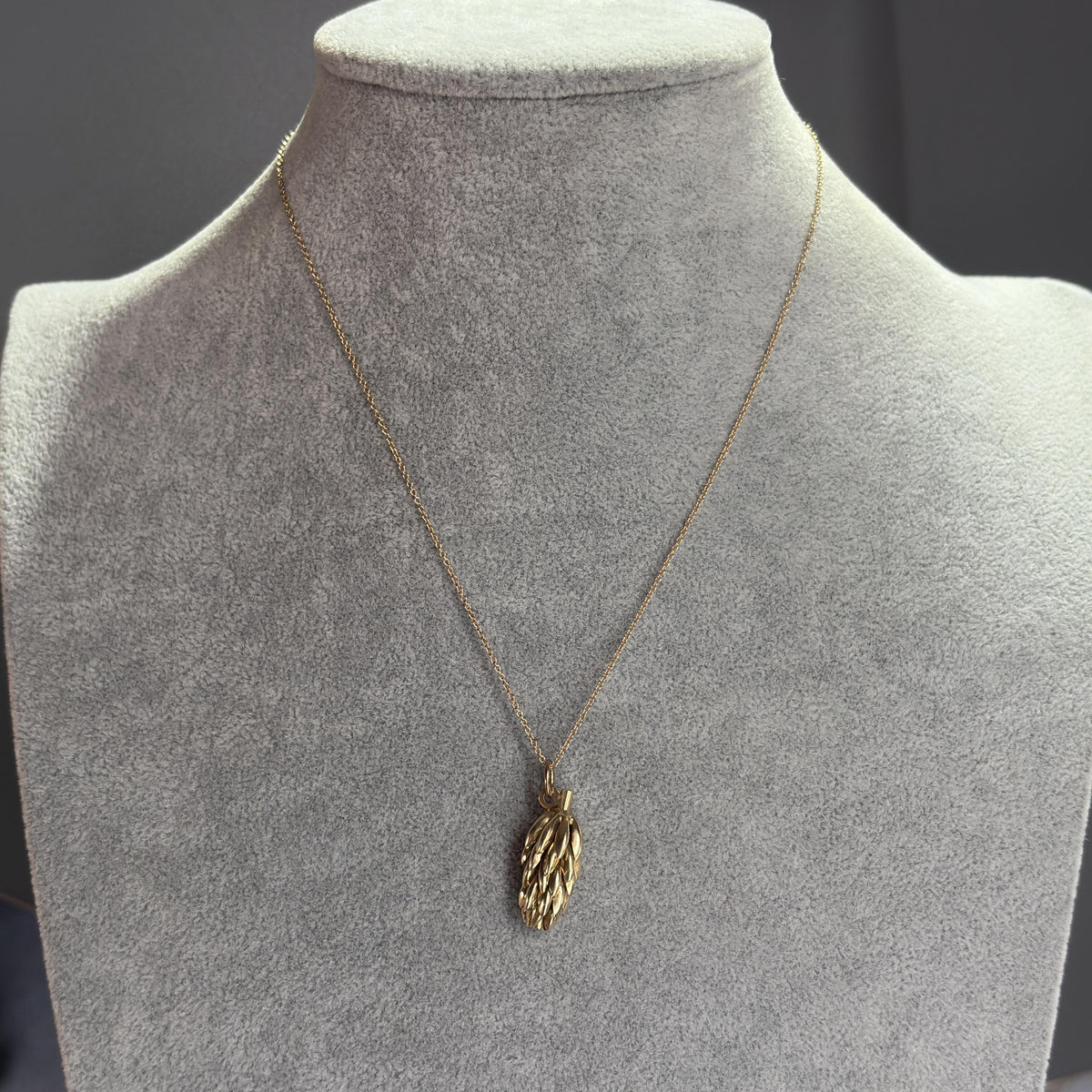 Vintage Italian 14K Yellow Gold Banana Bunch Charm Pendant, Late 1960's