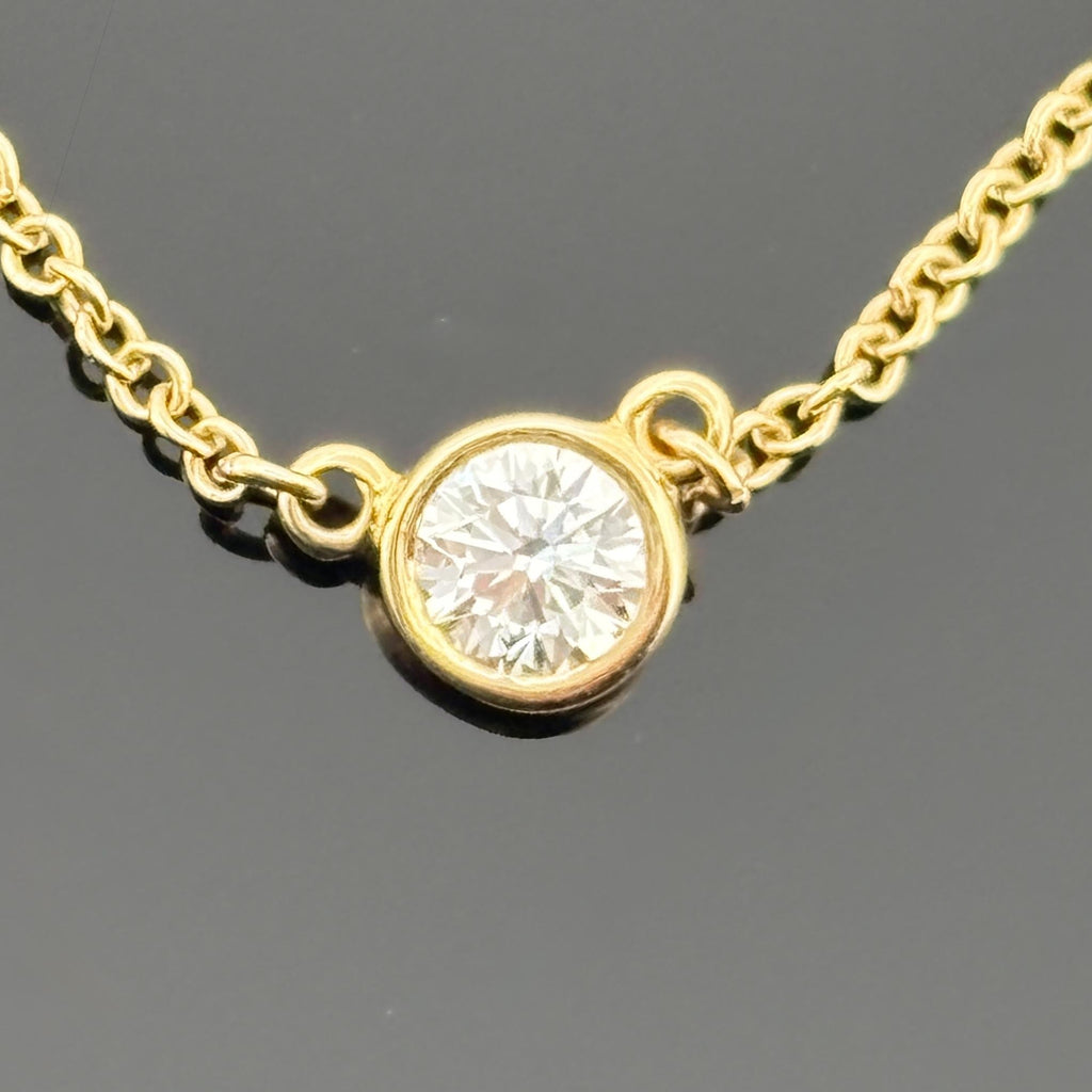 Tiffany & Co. Elsa Peretti Diamonds by the Yard 0.17ct Diamond Necklace 18K Y